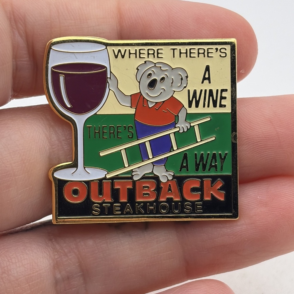 Outback Steakhouse Where There’s A Wine There’s A Way Koala Lapel Hat Pin